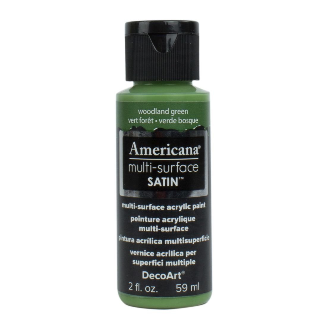DecoArt Americana Multi Surface Satin Acrylic Paint - 59 ML (2 Oz) - Woodland Green (565)