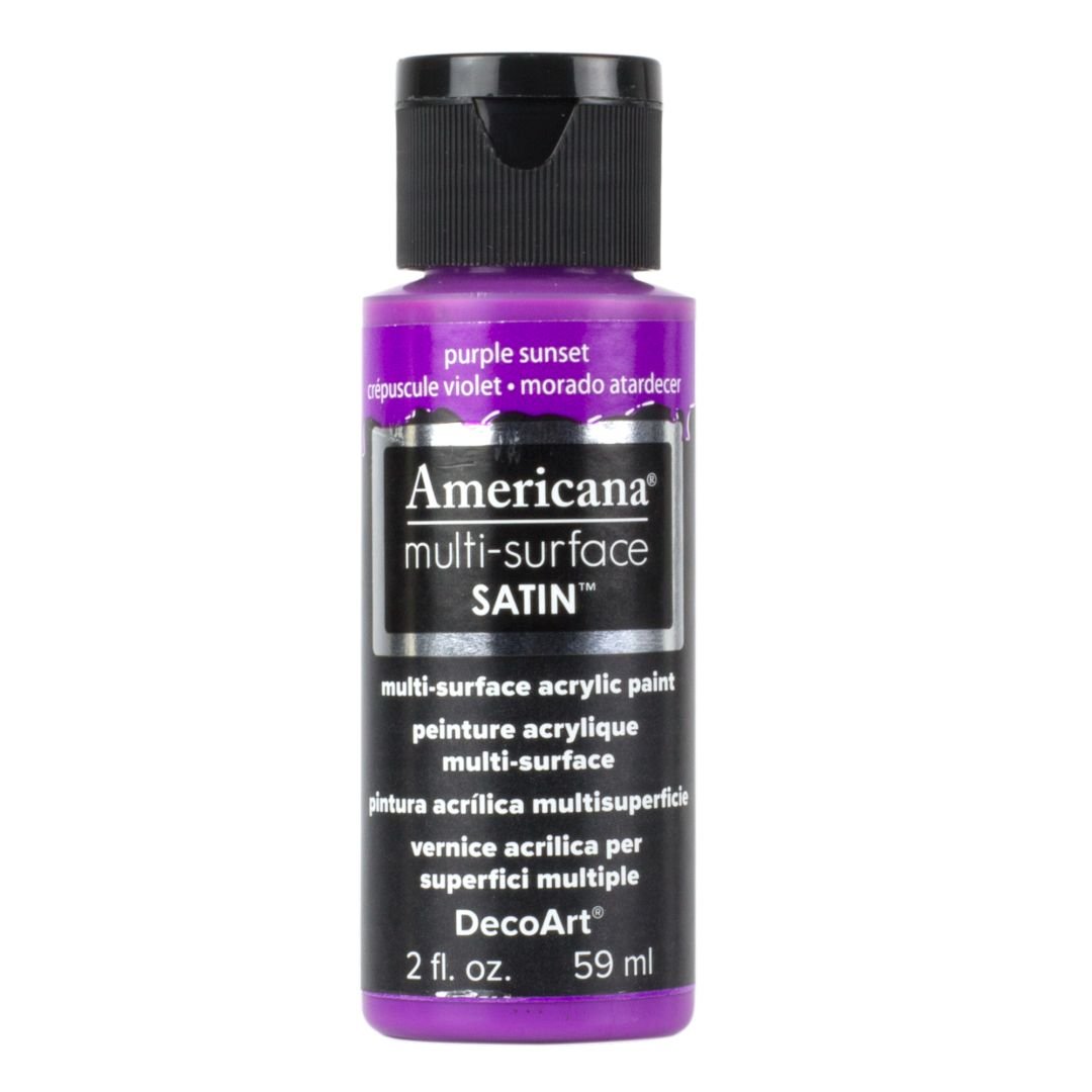 DecoArt Americana Multi Surface Satin Acrylic Paint - 59 ML (2 Oz) - Purple Sunset (568)