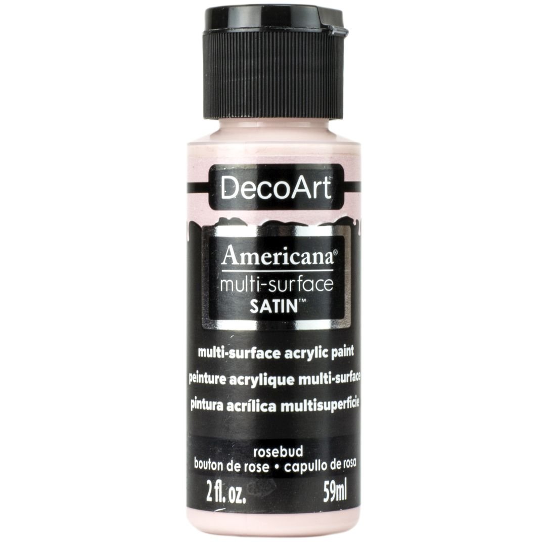 DecoArt Americana Multi Surface Satin Acrylic Paint - 59 ML (2 Oz) - Rosebud (571)