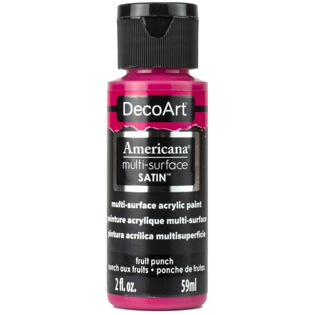 DecoArt Americana Multi Surface Satin Acrylic Paint - 59 ML (2 Oz) - Fruit Punch (572)