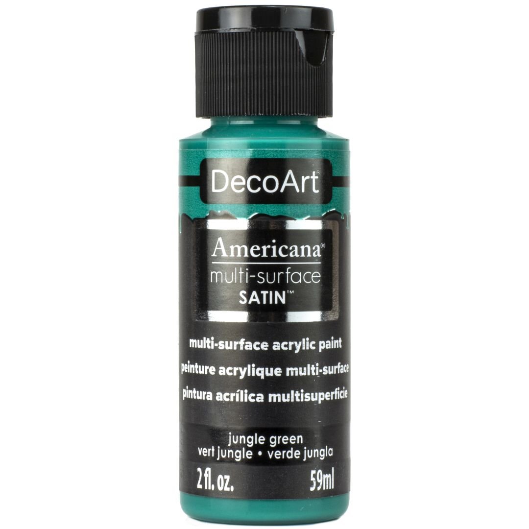 DecoArt Americana Multi Surface Satin Acrylic Paint - 59 ML (2 Oz) - Jungle Green (578)