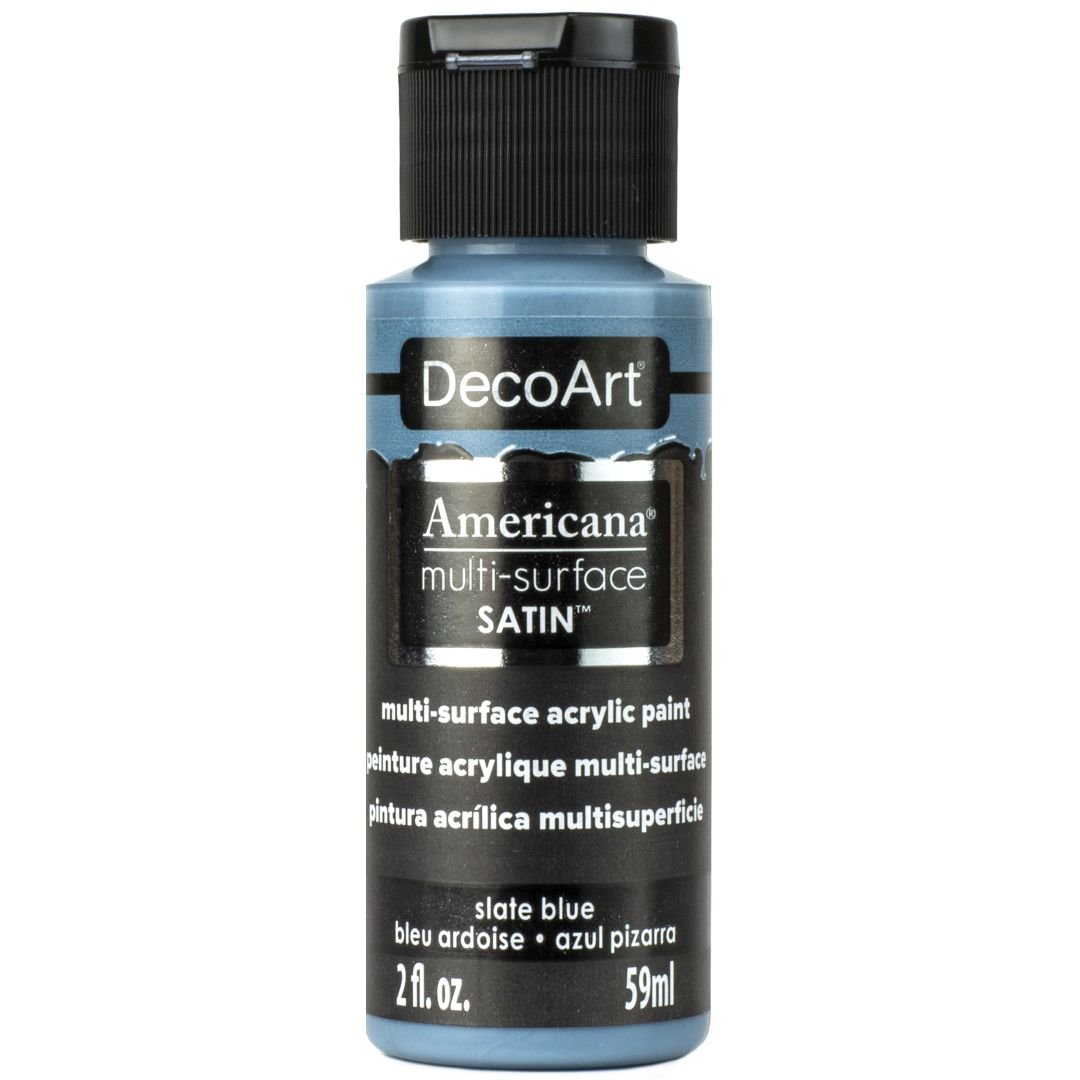 DecoArt Americana Multi Surface Satin Acrylic Paint - 59 ML (2 Oz) - Slate Blue (580)