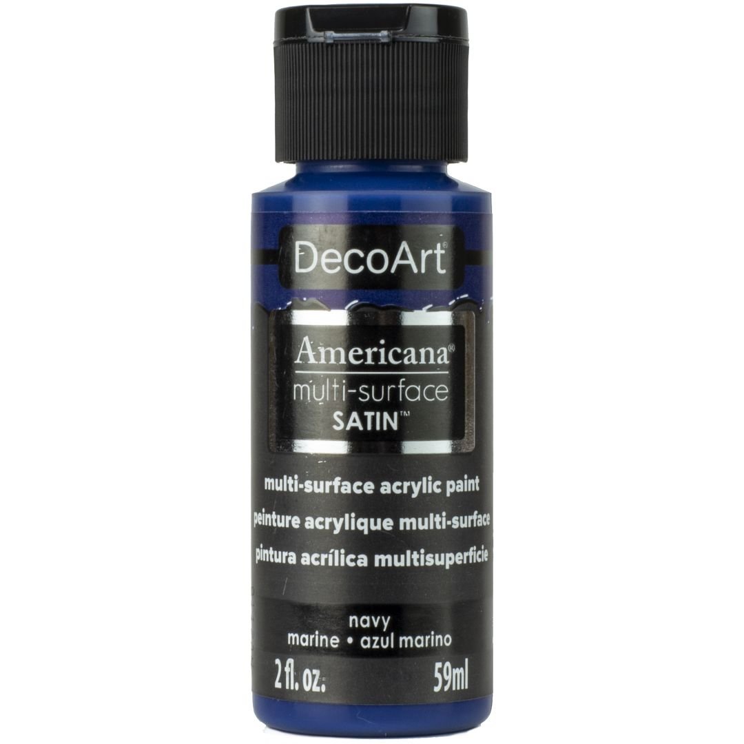 DecoArt Americana Multi Surface Satin Acrylic Paint - 59 ML (2 Oz) - Navy  (582)