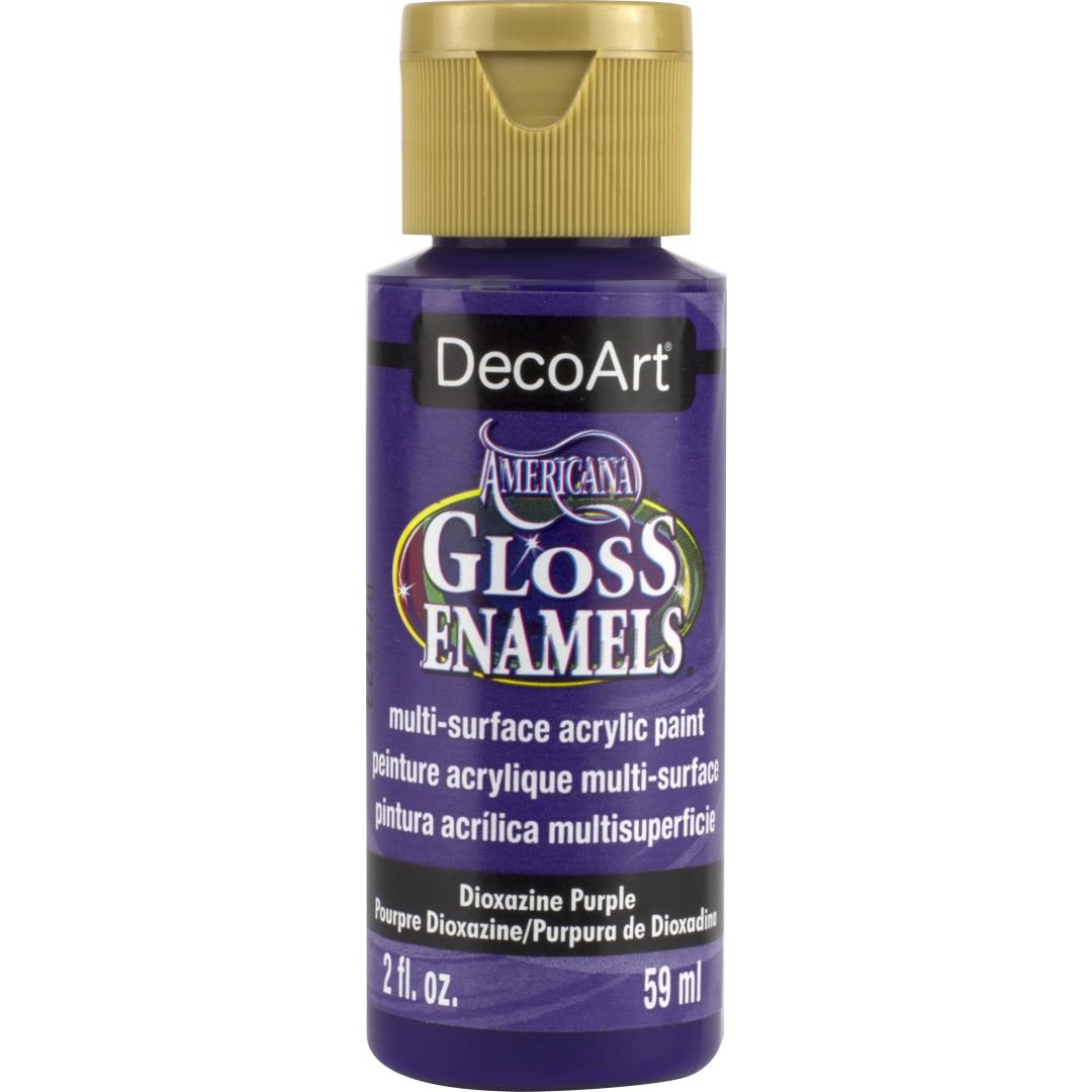 DecoArt Americana Gloss Enamels - Multi-Surface Acrylic Paint - 59 ML (2 Oz) Bottle - Dioxazine Purple (101)