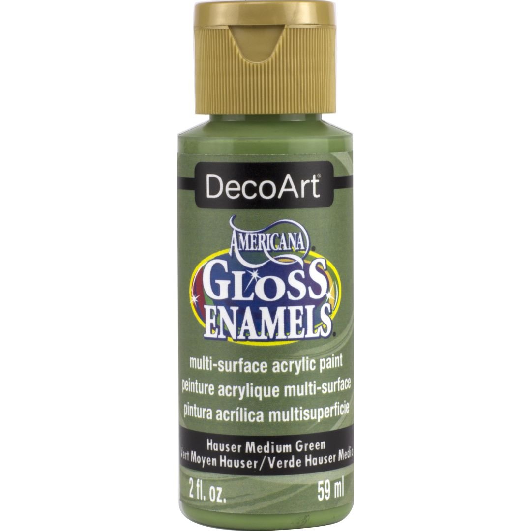 DecoArt Americana Gloss Enamels - Multi-Surface Acrylic Paint - 59 ML (2 Oz) Bottle - Hauser Medium (132)