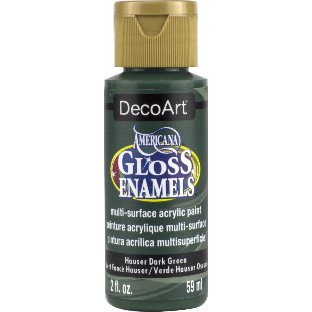 DecoArt Americana Gloss Enamels - Multi-Surface Acrylic Paint - 59 ML (2 Oz) Bottle - Hauser Dark (133)
