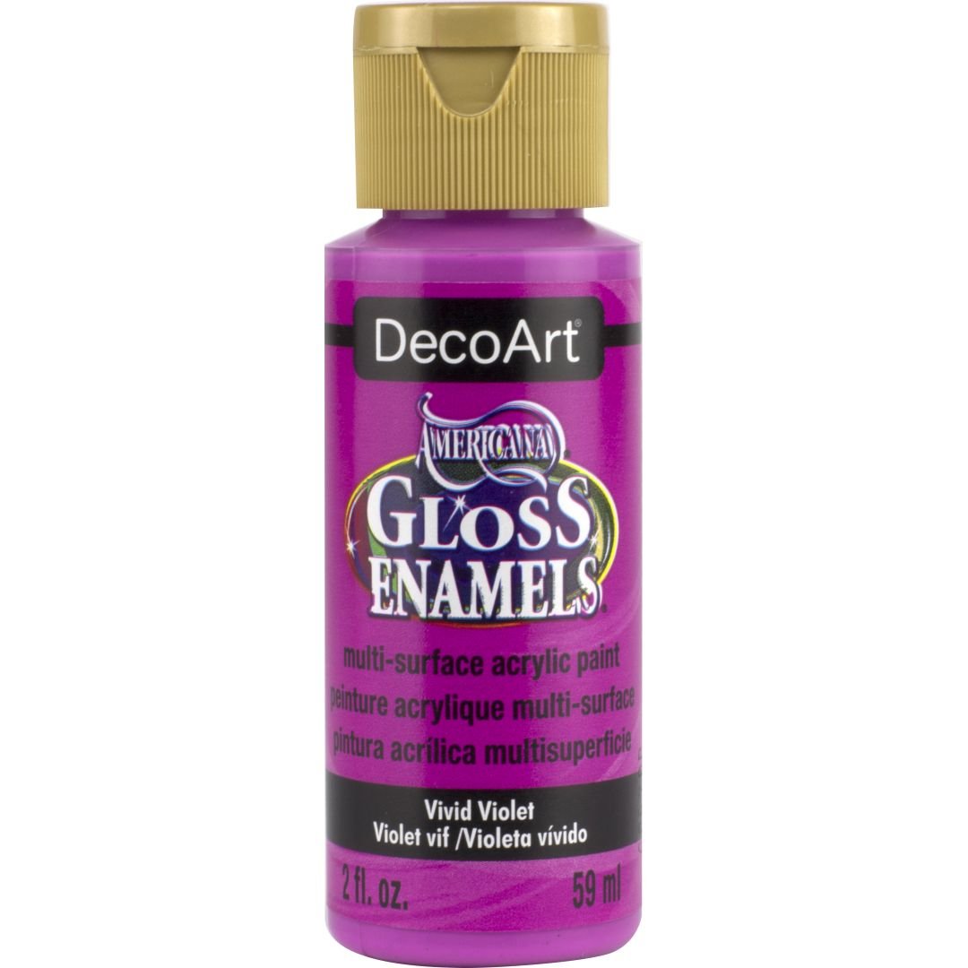 DecoArt Americana Gloss Enamels - Multi-Surface Acrylic Paint - 59 ML (2 Oz) Bottle - Vivid Violet (232)