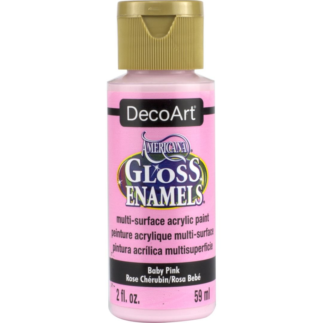 DecoArt Americana Gloss Enamels - Multi-Surface Acrylic Paint - 59 ML (2 Oz) Bottle - Baby Pink (31)
