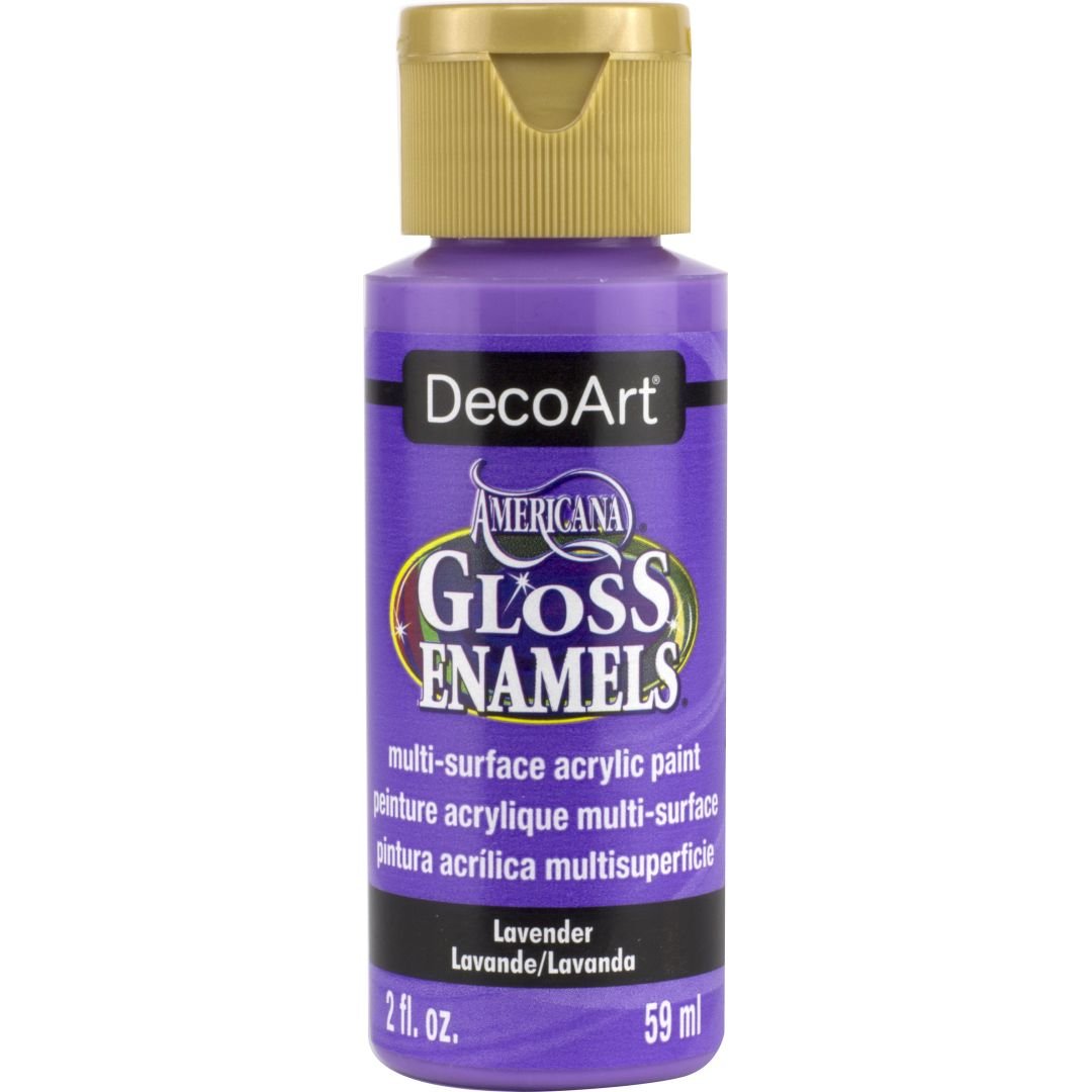 DecoArt Americana Gloss Enamels - Multi-Surface Acrylic Paint - 59 ML (2 Oz) Bottle - Lavender (34)