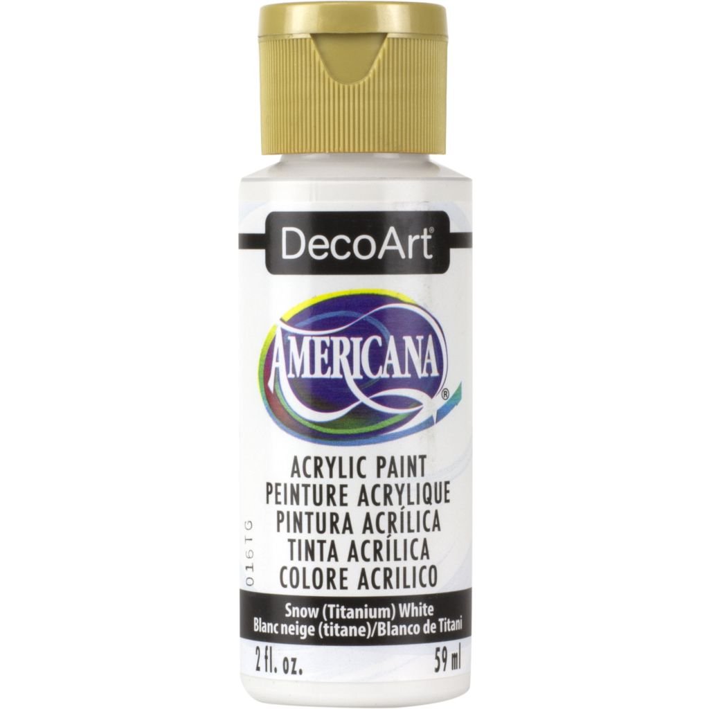 DecoArt Americana Matte Acrylic Paint - 59 ML (2 Oz) Bottle - Titanium White (O1)