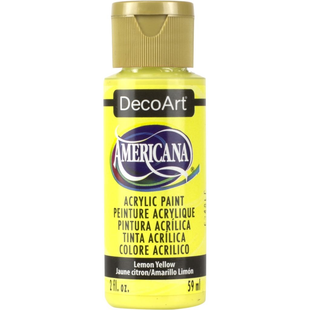 DecoArt Americana Matte Acrylic Paint - 59 ML (2 Oz) Bottle - Lemon Yellow (O11)