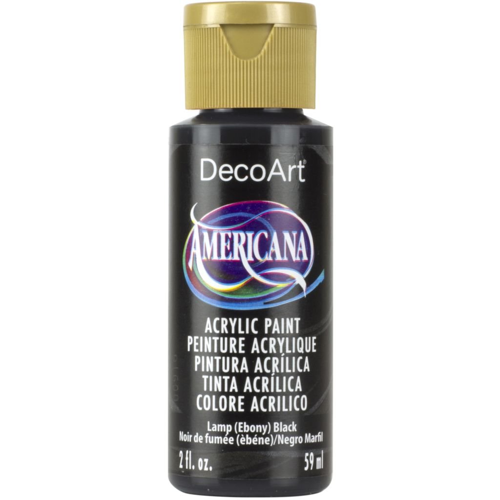 DecoArt Americana Matte Acrylic Paint - 59 ML (2 Oz) Bottle - Lamp (Ebony) Black (O67)