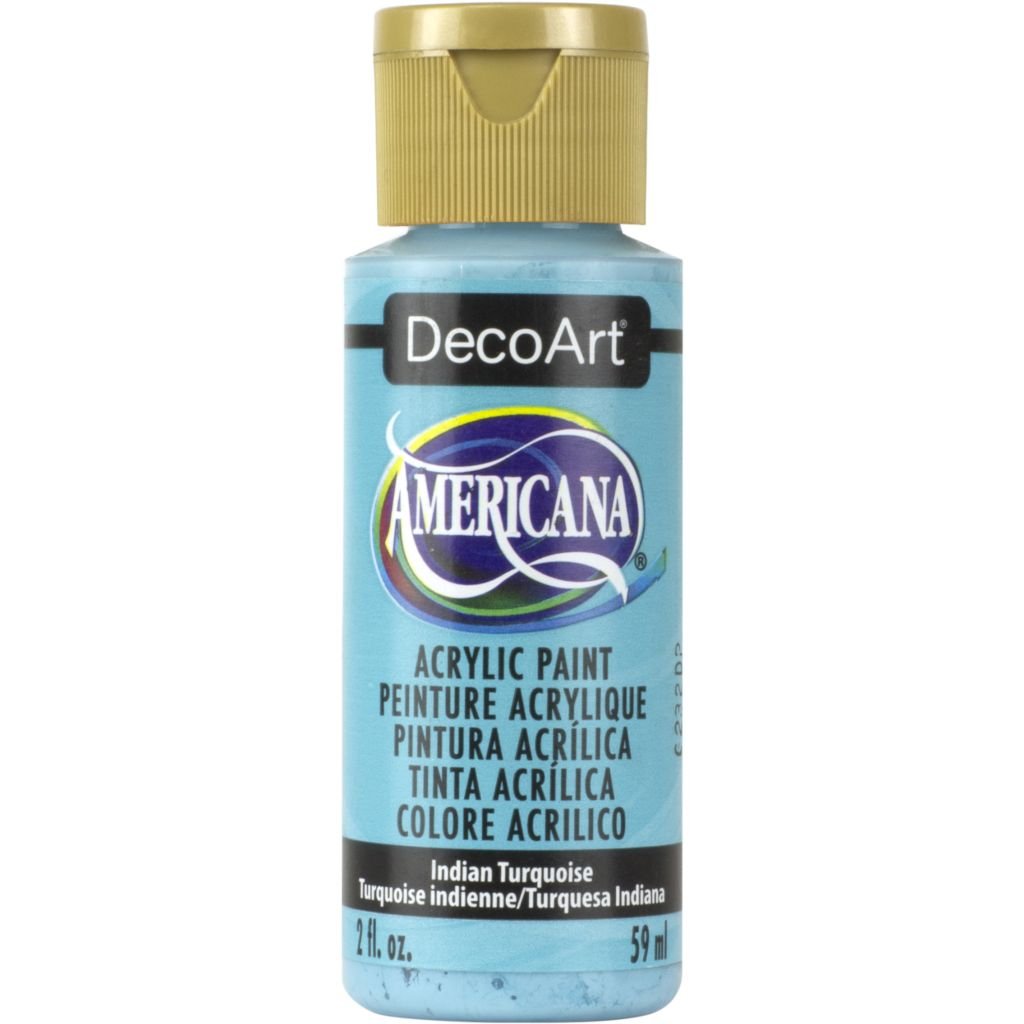DecoArt Americana Matte Acrylic Paint - 59 ML (2 Oz) Bottle - Indian Turquoise (O87)