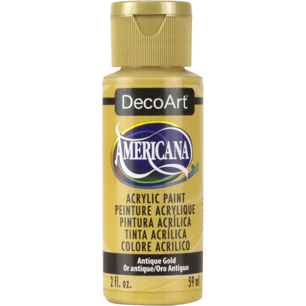 DecoArt Americana Matte Acrylic Paint - 59 ML (2 Oz) Bottle - Antique Gold (O9)
