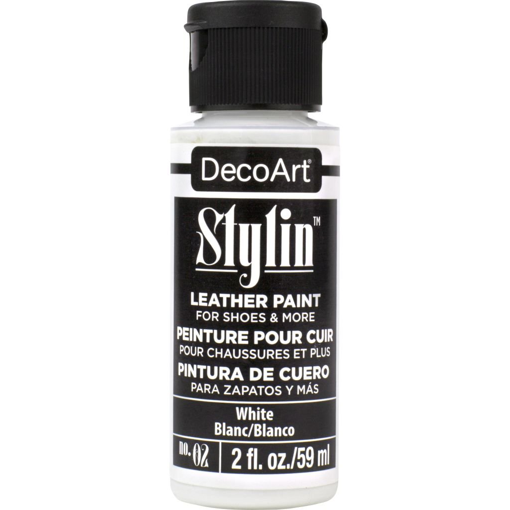 DecoArt Stylin Leather Paint - 59 ML (2 Oz) Bottle - White (02)