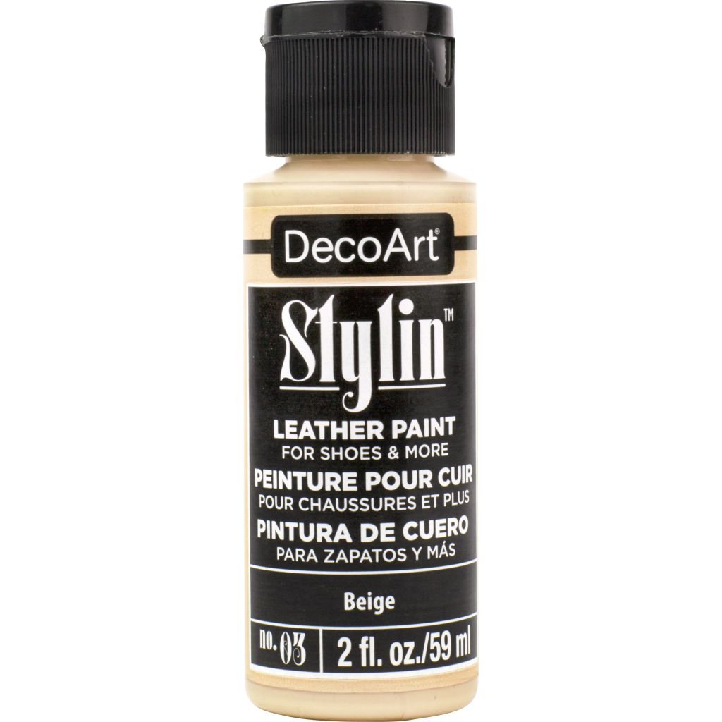 DecoArt Stylin Leather Paint - 59 ML (2 Oz) Bottle - Beige (03)