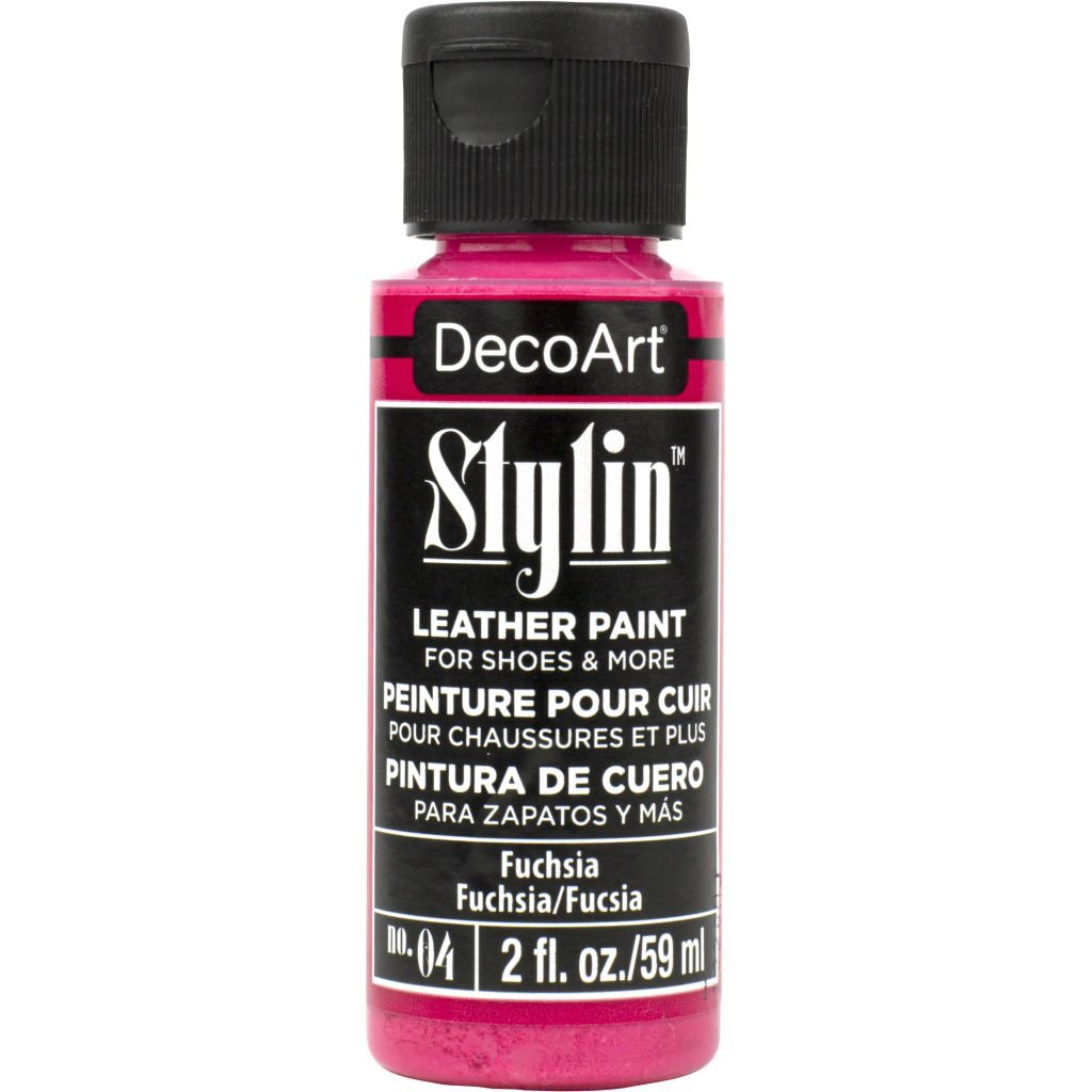 DecoArt Stylin Leather Paint - 59 ML (2 Oz) Bottle - Fuchsia (04)