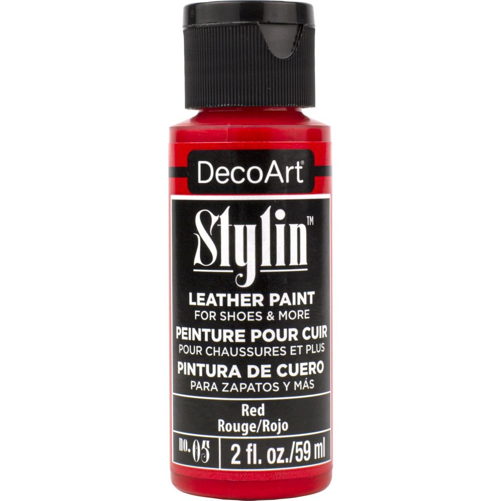 DecoArt Stylin Leather Paint - 59 ML (2 Oz) Bottle - Red (05)