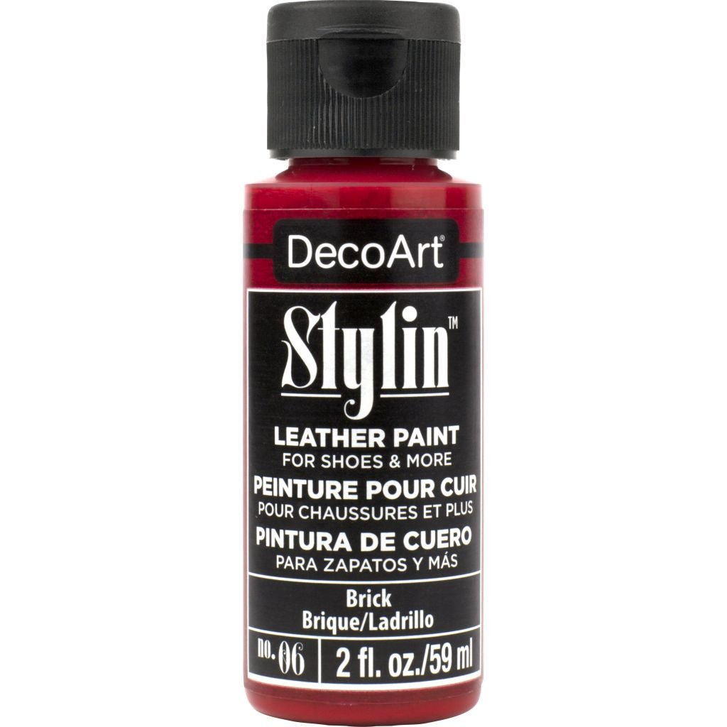 DecoArt Stylin Leather Paint - 59 ML (2 Oz) Bottle - Brick (06)