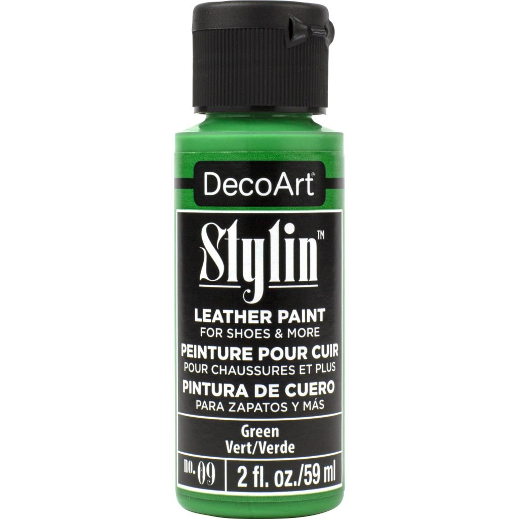 DecoArt Stylin Leather Paint - 59 ML (2 Oz) Bottle - Green (09)
