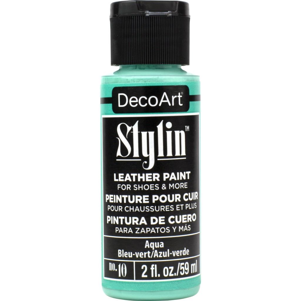 DecoArt Stylin Leather Paint - 59 ML (2 Oz) Bottle - Aqua (10)