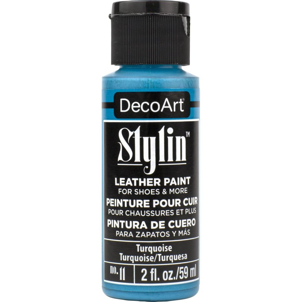 DecoArt Stylin Leather Paint - 59 ML (2 Oz) Bottle - Turquoise (11)