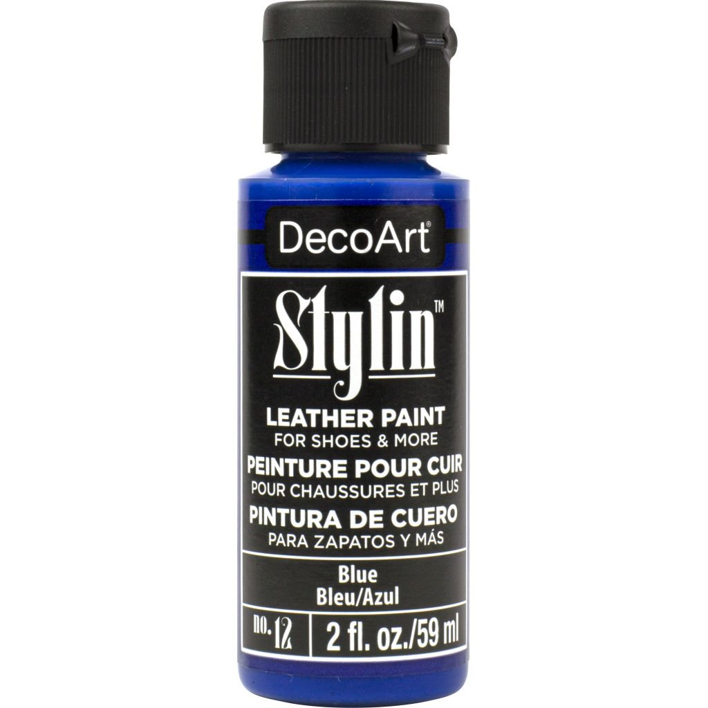DecoArt Stylin Leather Paint - 59 ML (2 Oz) Bottle - Blue (12)