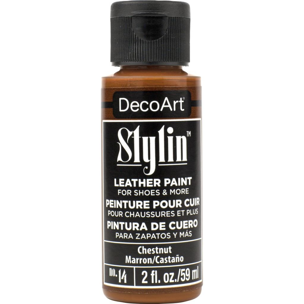 DecoArt Stylin Leather Paint - 59 ML (2 Oz) Bottle - Chestnut (14)