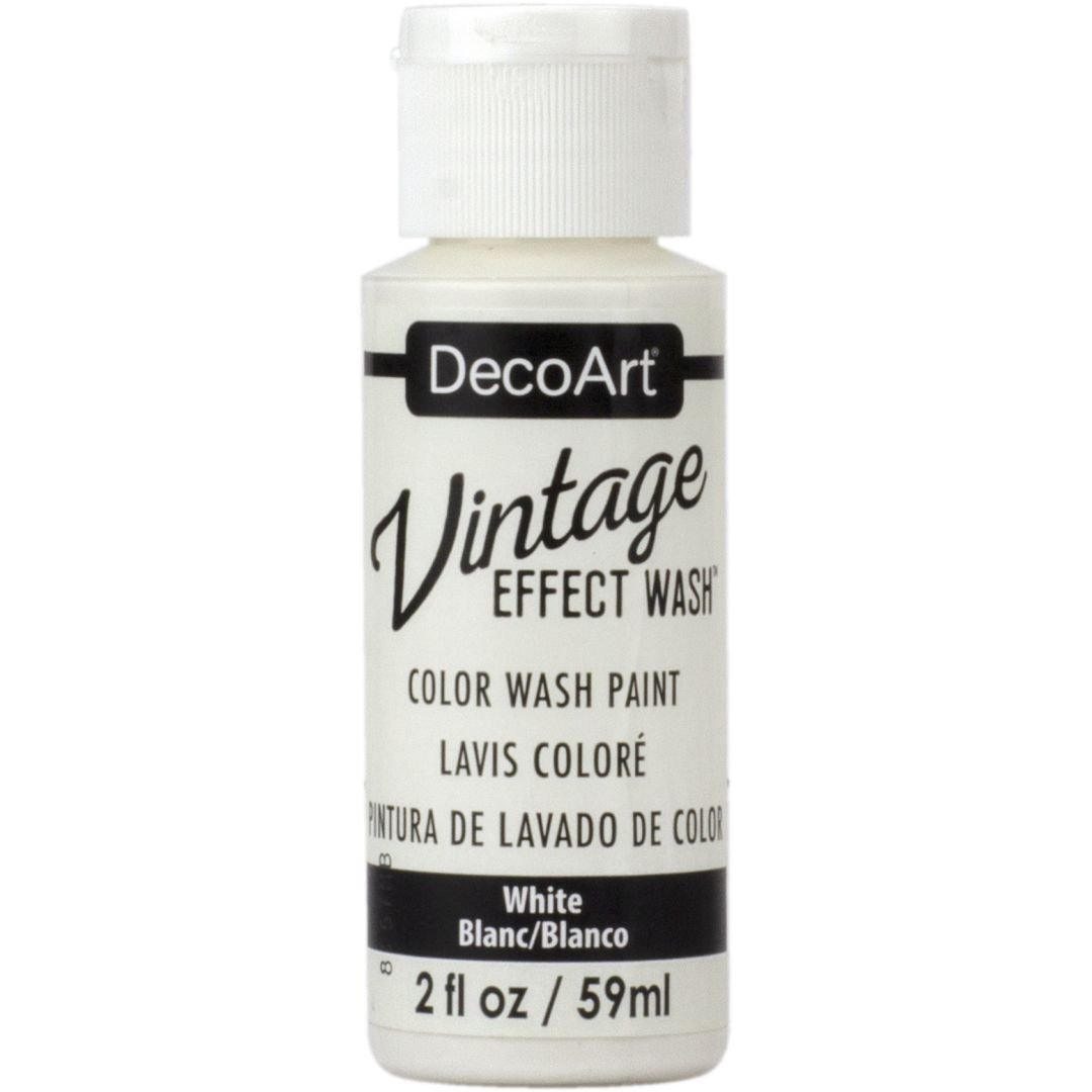 DecoArt Vintage Effects Wash - Layering Acrylic Paint  - 59 ML (2 Oz) Bottle - White (02)