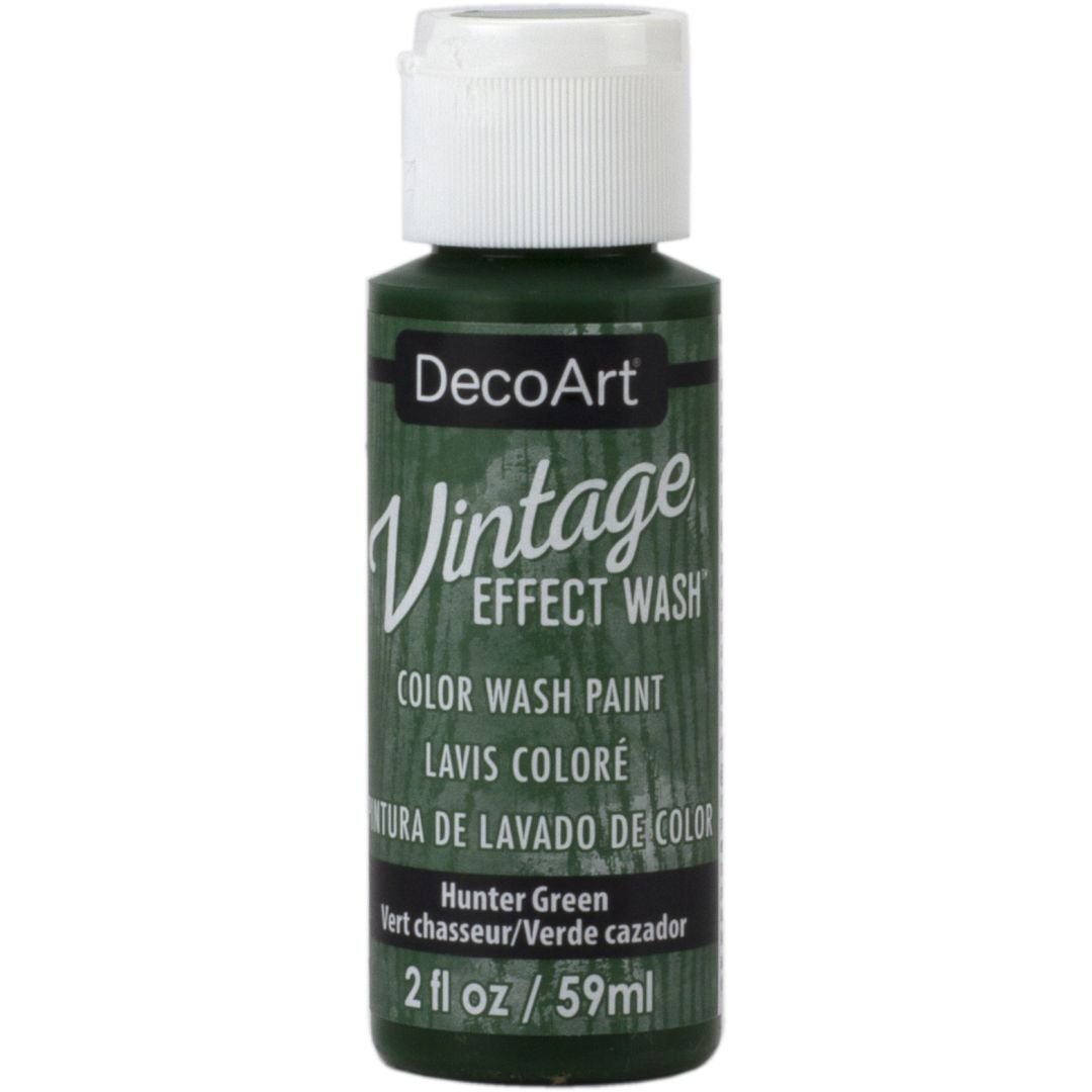 DecoArt Vintage Effects Wash - Layering Acrylic Paint  - 59 ML (2 Oz) Bottle - Hunter Green (11)