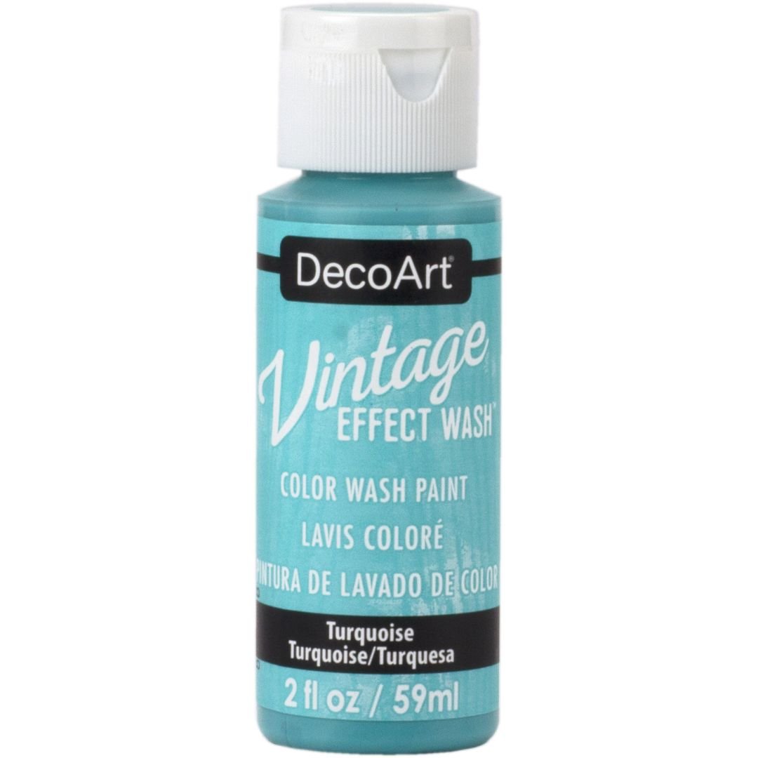 DecoArt Vintage Effects Wash - Layering Acrylic Paint  - 59 ML (2 Oz) Bottle - Turquoise (12)