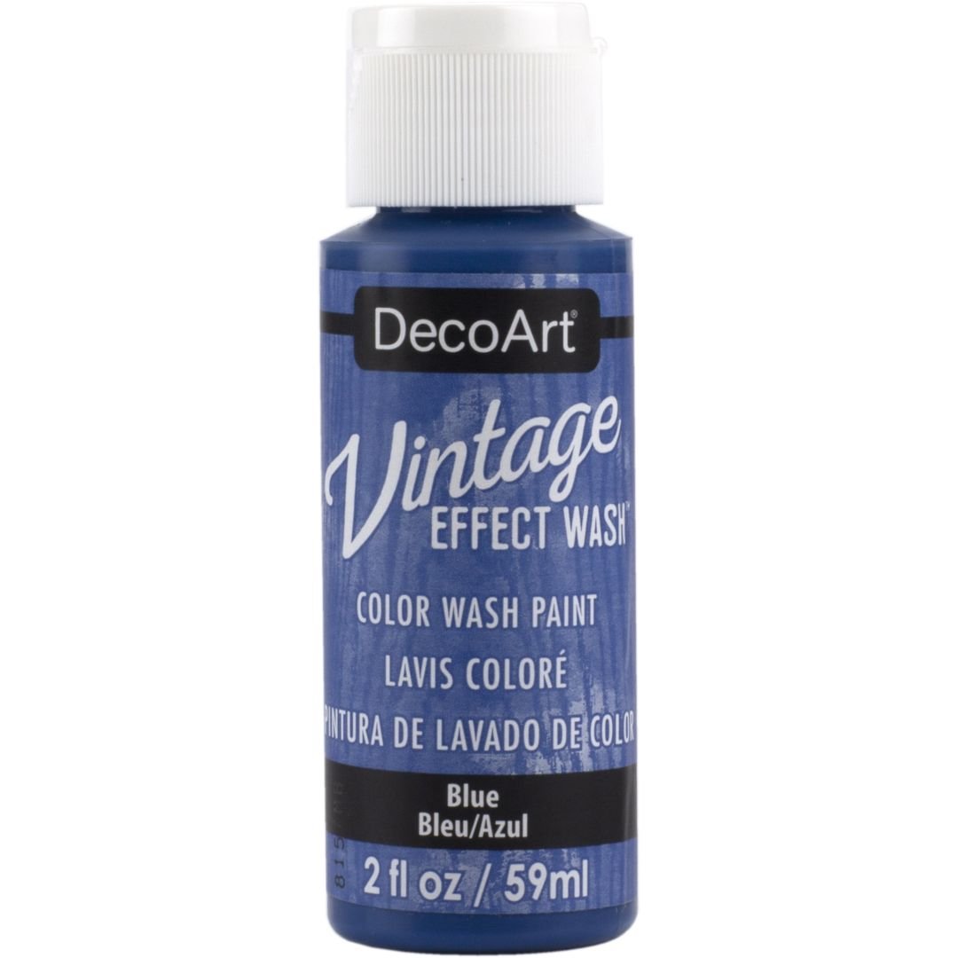 DecoArt Vintage Effects Wash - Layering Acrylic Paint  - 59 ML (2 Oz) Bottle - Blue (13)