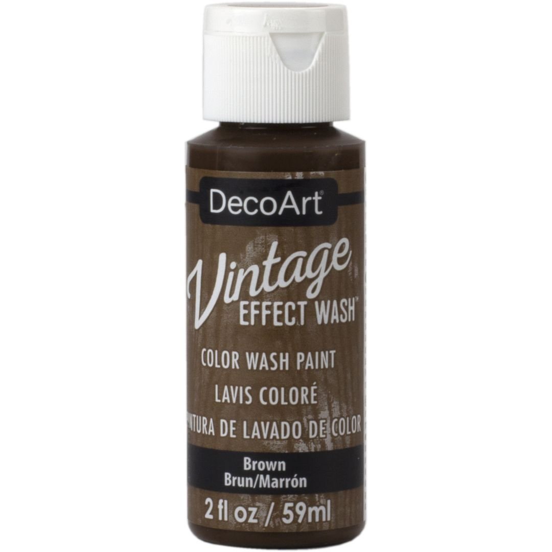 DecoArt Vintage Effects Wash - Layering Acrylic Paint  - 59 ML (2 Oz) Bottle - Brown (17)