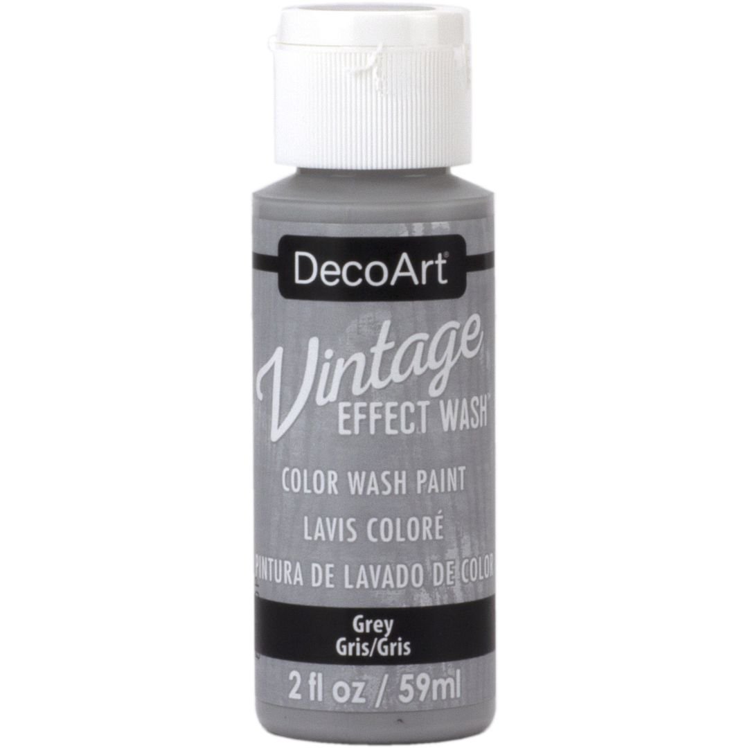 DecoArt Vintage Effects Wash - Layering Acrylic Paint  - 59 ML (2 Oz) Bottle - Grey (18)