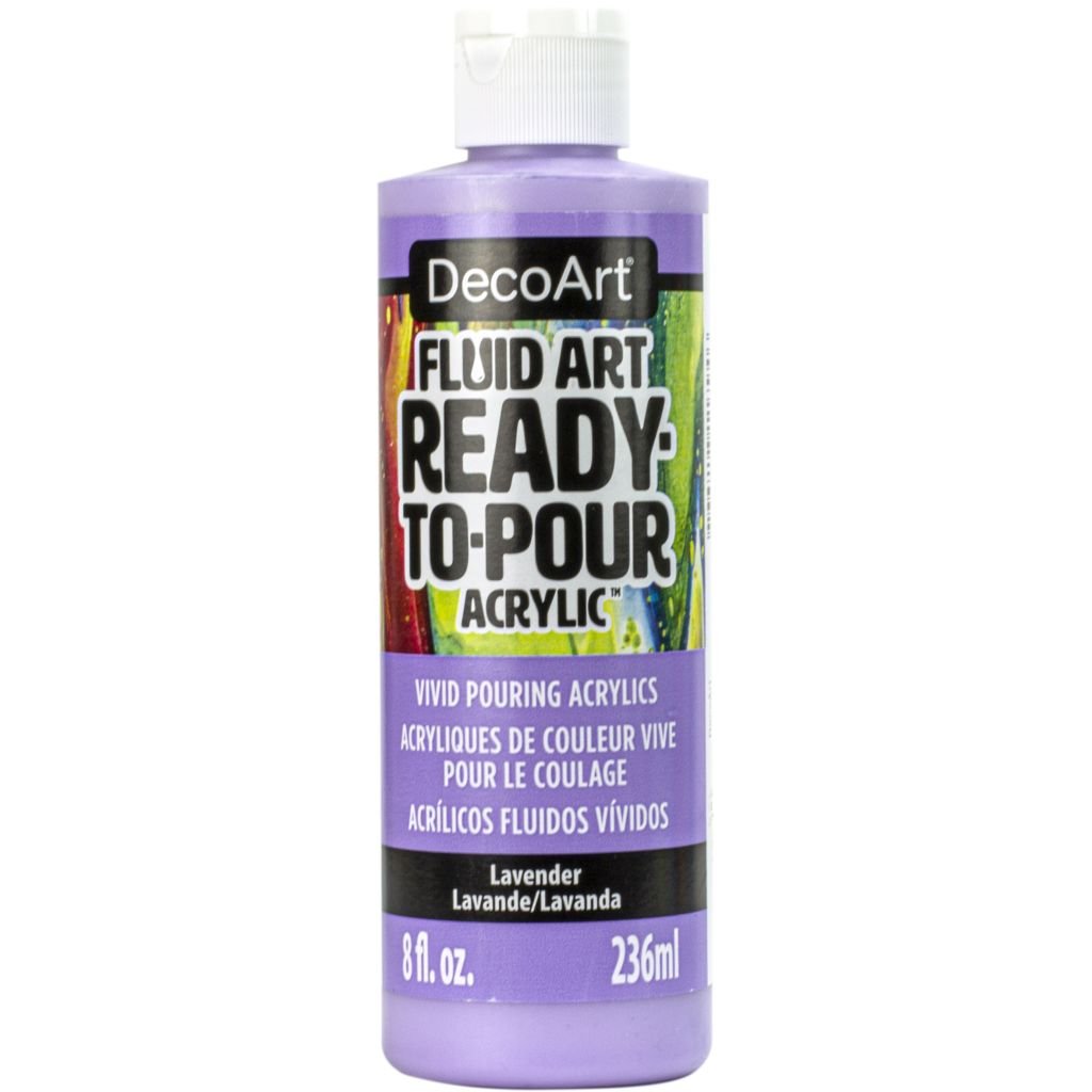 DecoArt FluidArt - Ready-to-Pour Acrylic Paint - 236 ML (8 Oz) Bottle - Lavender (16)