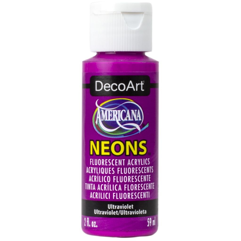 DecoArt Americana Neons Acrylic Paint - 59 ML (2 Oz) Bottle - Ultraviolet (S7)