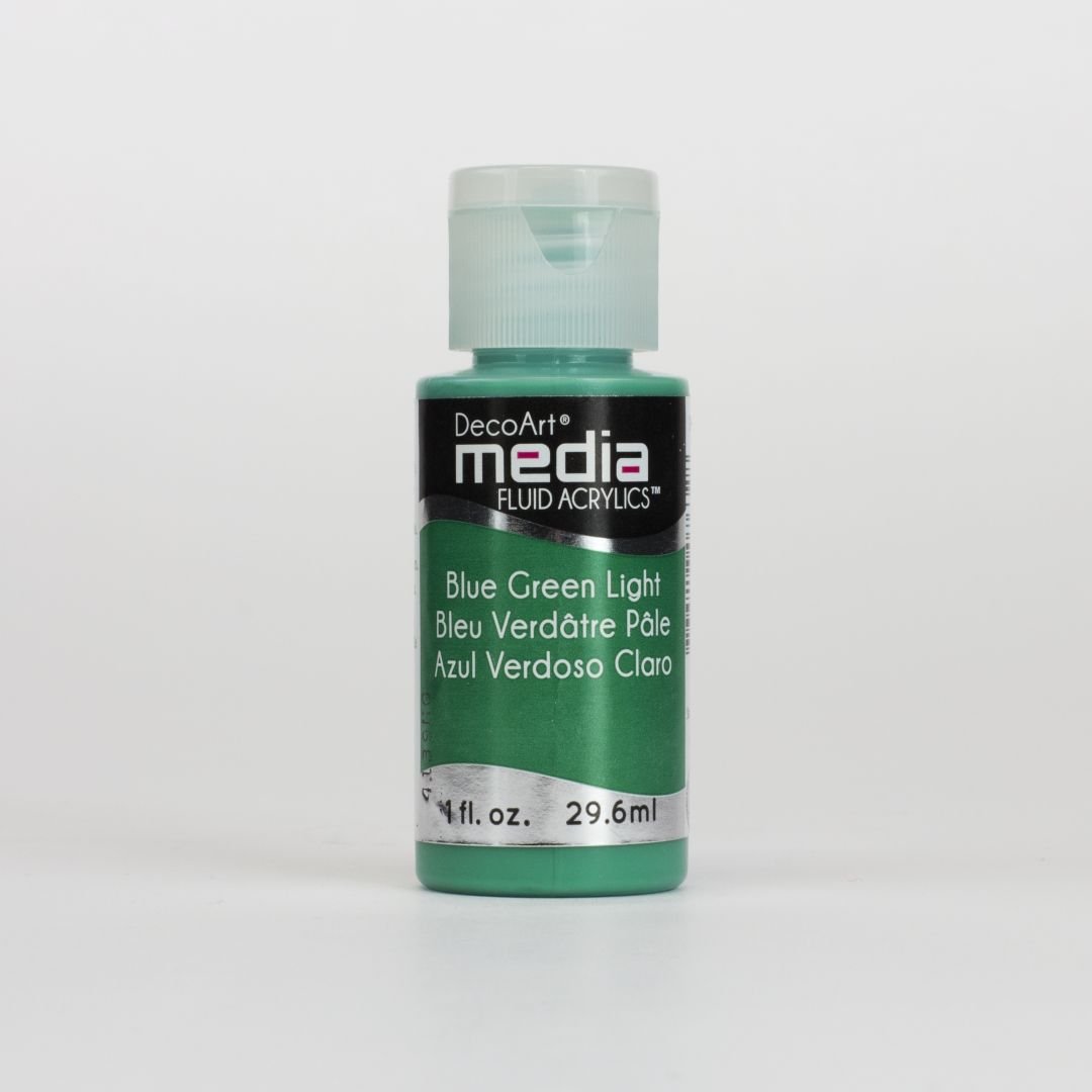 DecoArt Media Fluid Acrylics - 29.57 ML (1 Oz) Bottle - Blue Green Light (01)