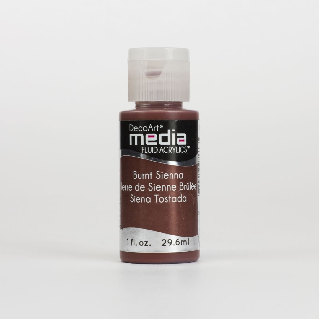 DecoArt Media Fluid Acrylics - 29.57 ML (1 Oz) Bottle - Burnt Sienna (02)