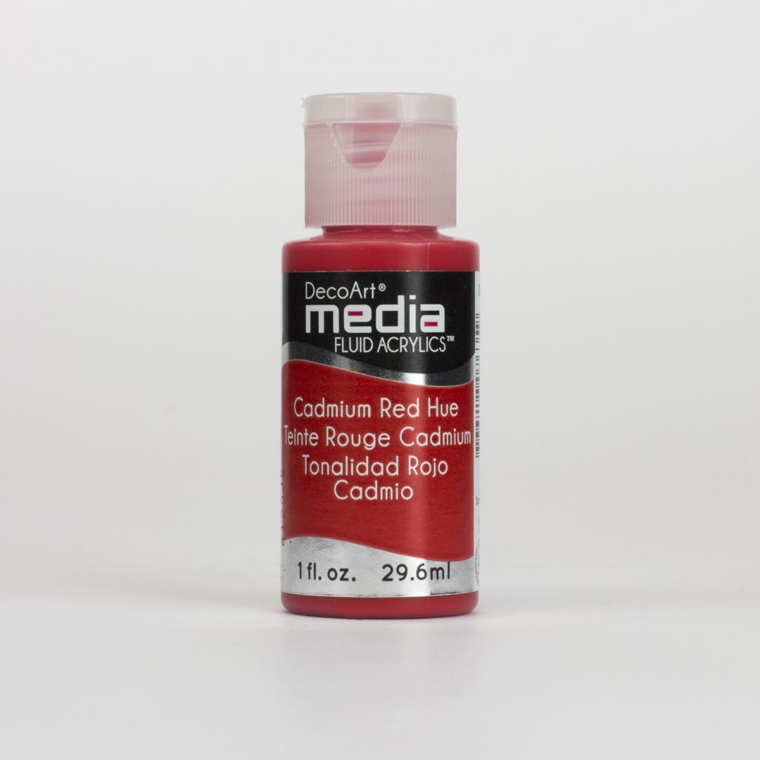 DecoArt Media Fluid Acrylics - 29.57 ML (1 Oz) Bottle - Cadmium Red Hue (04)