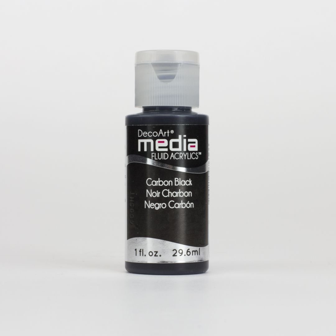 DecoArt Media Fluid Acrylics - 29.57 ML (1 Oz) Bottle - Carbon Black (05)