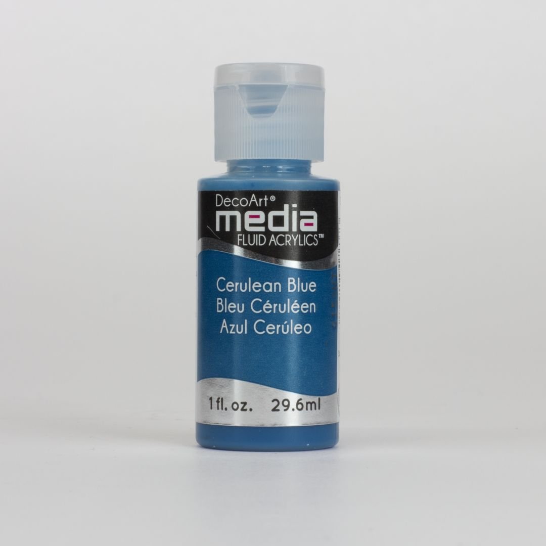 DecoArt Media Fluid Acrylics - 29.57 ML (1 Oz) Bottle - Cerulean Blue (06)