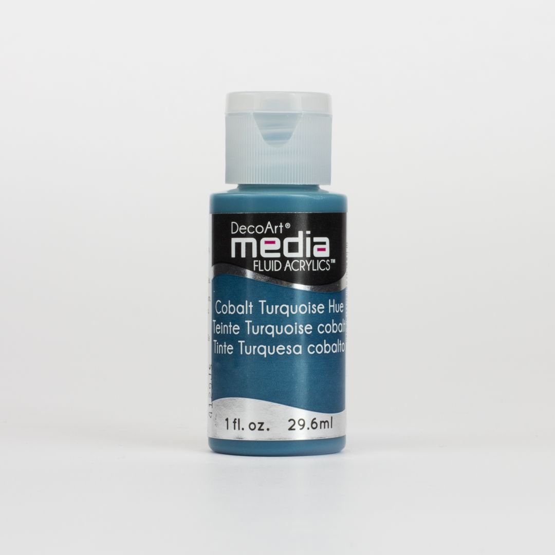 DecoArt Media Fluid Acrylics - 29.57 ML (1 Oz) Bottle - Cobalt Turquoise Hue (09)