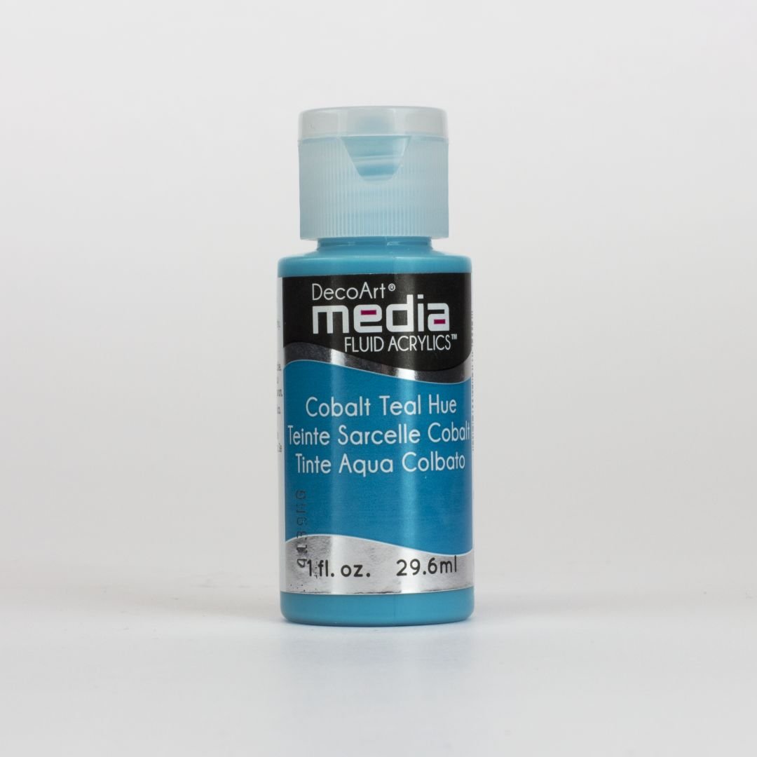 DecoArt Media Fluid Acrylics - 29.57 ML (1 Oz) Bottle - Cobalt Teal Hue (10)