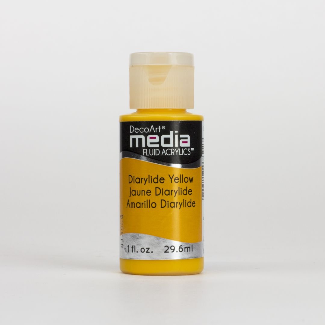 DecoArt Media Fluid Acrylics - 29.57 ML (1 Oz) Bottle - Diarylide Yellow (11)