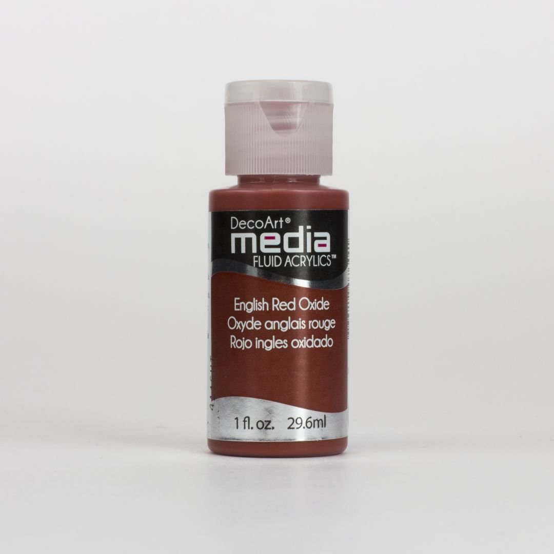DecoArt Media Fluid Acrylics - 29.57 ML (1 Oz) Bottle - English Red Oxide (13)