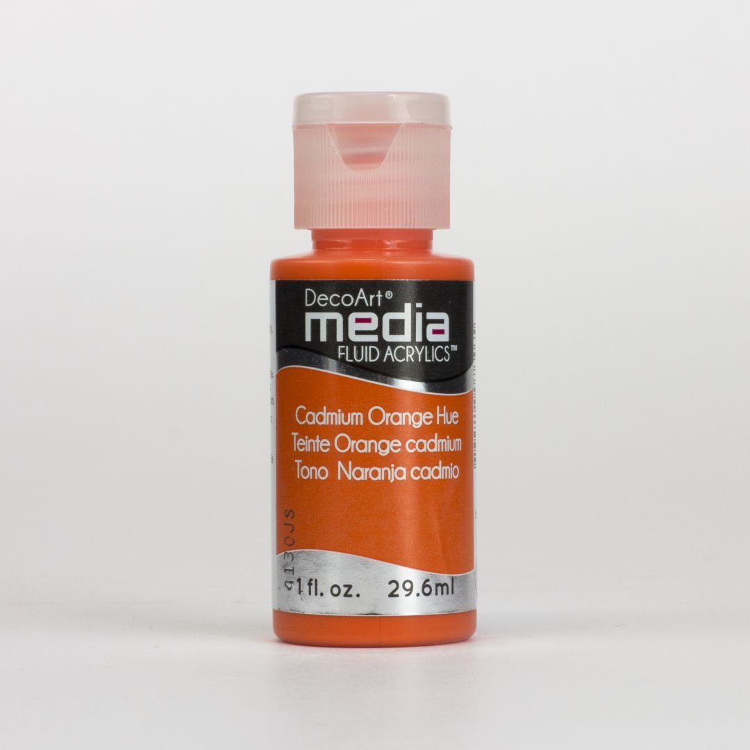 DecoArt Media Fluid Acrylics - 29.57 ML (1 Oz) Bottle - Cadmium Orange Hue (15)