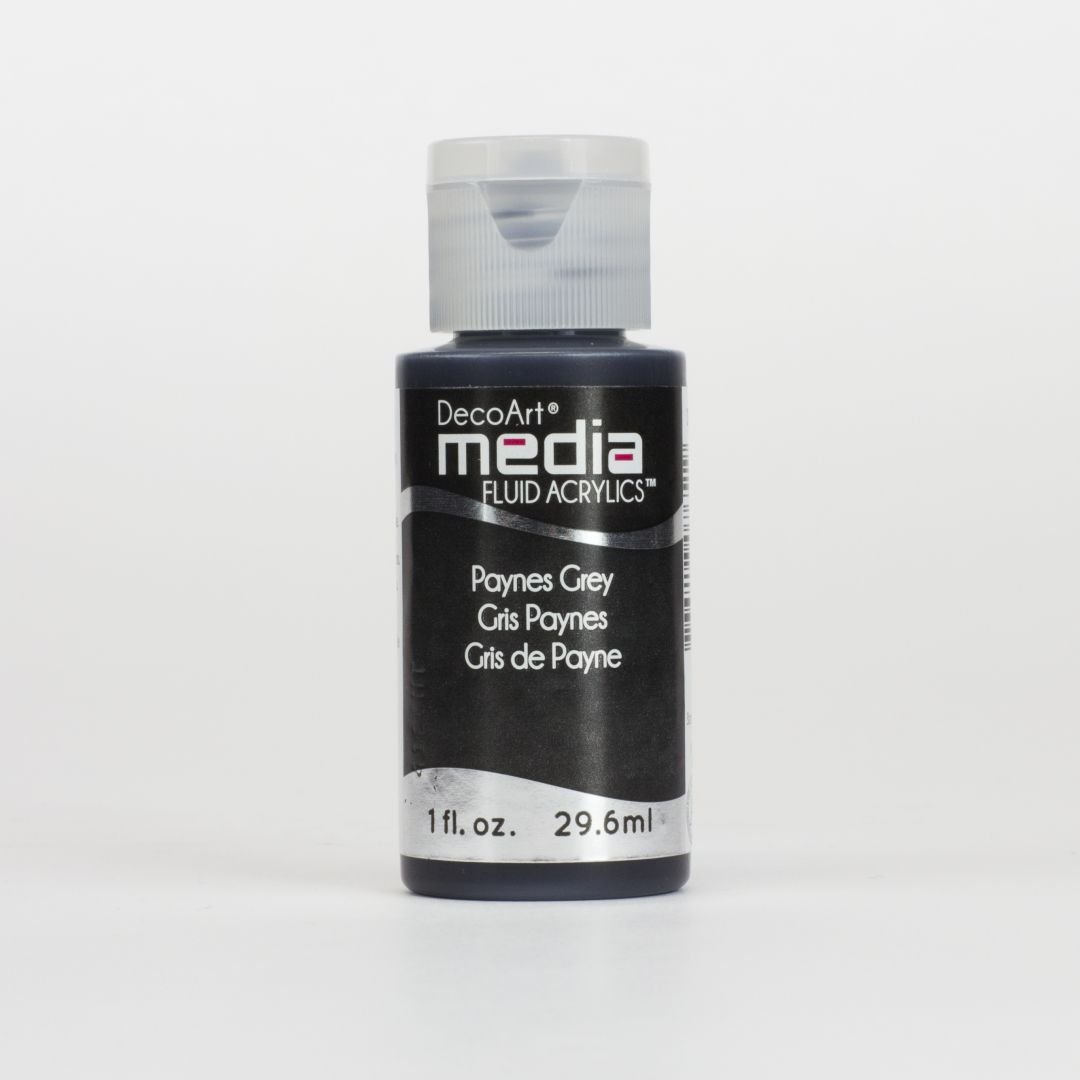 DecoArt Media Fluid Acrylics - 29.57 ML (1 Oz) Bottle - Payne's Grey (20)