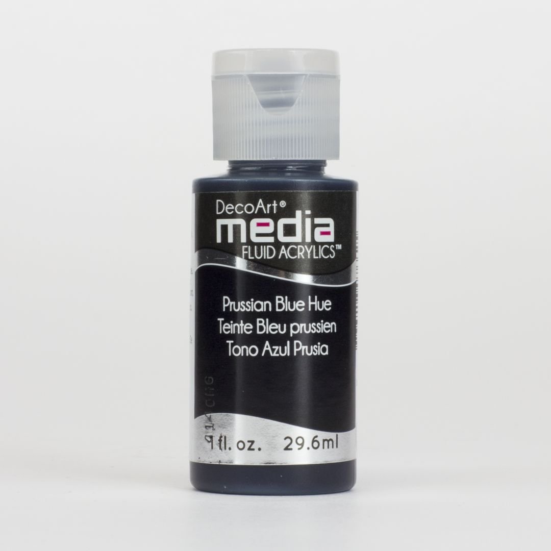 DecoArt Media Fluid Acrylics - 29.57 ML (1 Oz) Bottle - Prussian Blue Hue (30)