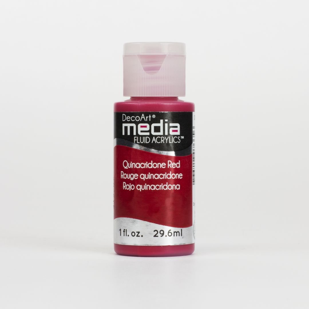 DecoArt Media Fluid Acrylics - 29.57 ML (1 Oz) Bottle - Quinacridone Red (33)