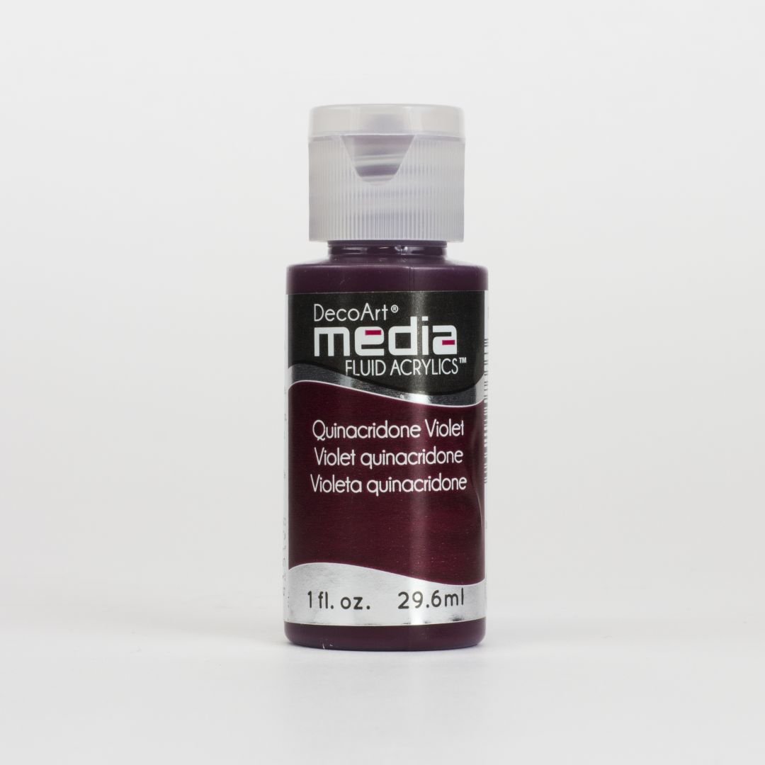 DecoArt Media Fluid Acrylics - 29.57 ML (1 Oz) Bottle - Quinacridone Violet (34)